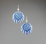 Goose Egg Shell Earrings- Navy Nautilus