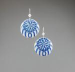 Goose Egg Shell Earrings- Navy Nautilus