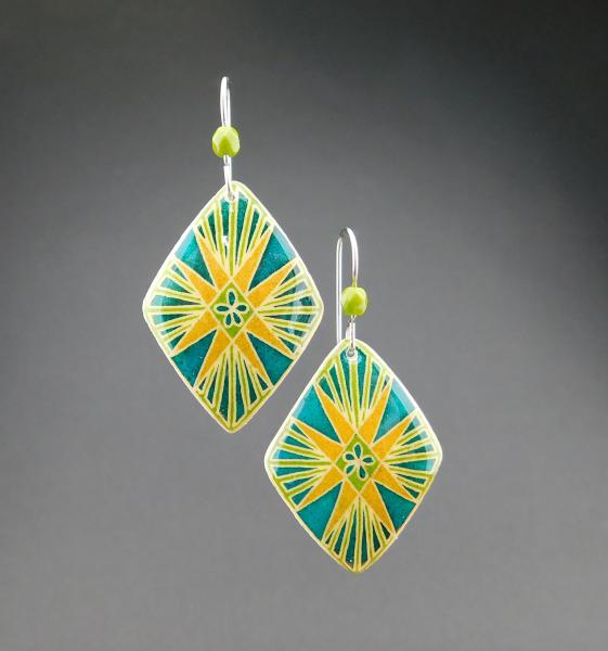 Goose Egg Shell Earrings- Green Flare picture