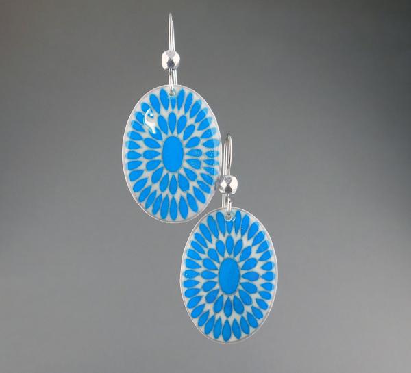 Goose Egg Shell Earrings- Blue Beads picture