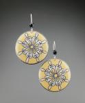 Goose Egg Shell Earrings- Yellow Retro Flower