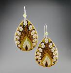 Goose Egg Shell Earrings-Green Peacock