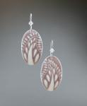 Goose Egg Shell Earrings - Grey Paisley