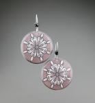 Goose Egg Shell Earrings- Grey Retro Flower