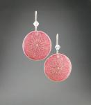 Goose Egg Shell Earrings- Pink Lace