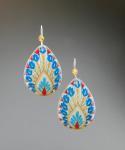 Goose Egg Shell Earrings- Red Peacock