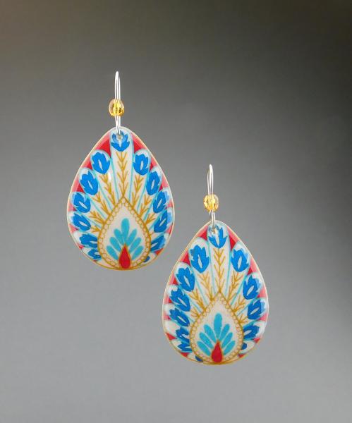 Goose Egg Shell Earrings- Red Peacock picture