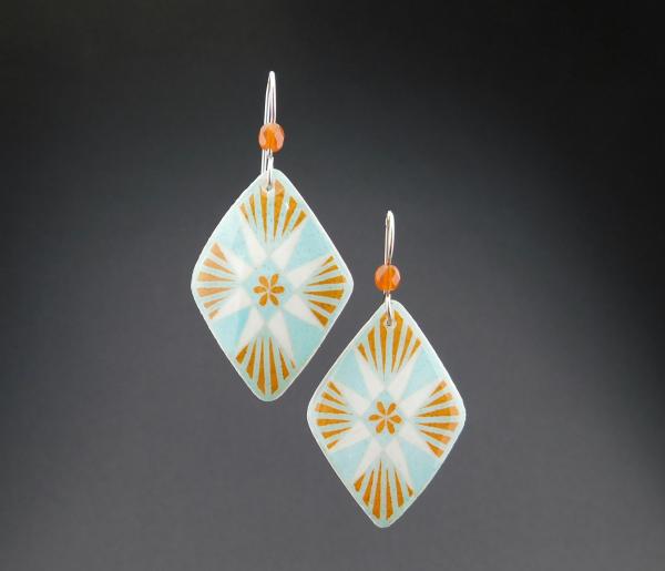 Goose Egg Shell Earrings- Orange Flare