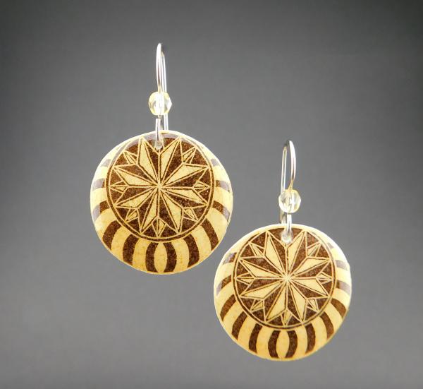 Goose Egg Shell Earrings- Brown Nautilus picture