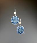 Goose Egg Shell Earrings- Navy Lace Flower