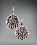 Goose Egg Shell Earrings- Black Nautilus