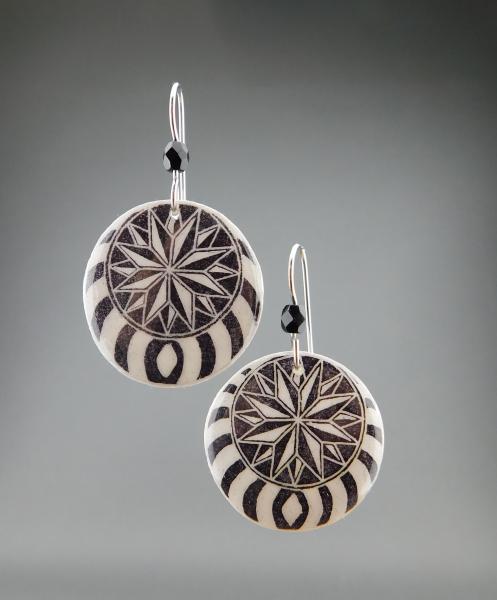 Goose Egg Shell Earrings- Black Nautilus picture