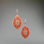 Goose Egg Shell Earrings- Red Flare