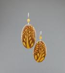 Goose Egg Shell Earrings- Brown Paisley