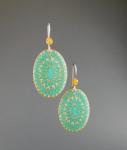 Goose Egg Shell Earrings- Aqua Beads