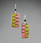 Goose Egg Shell Earrings- Pink Zig Zag