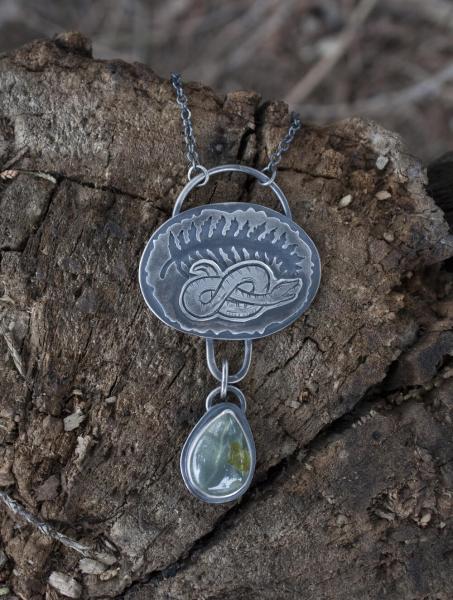 Snake and Fern Prehnite Necklace picture