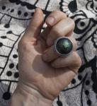 Enamel Purple and Green Orb Ring