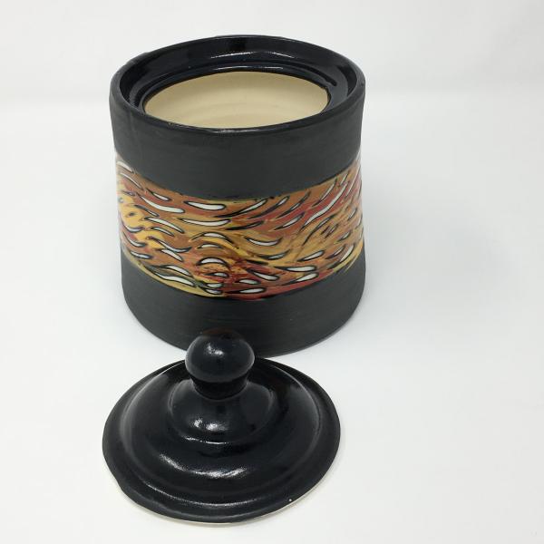 Black Banded Jar with Black Knob picture