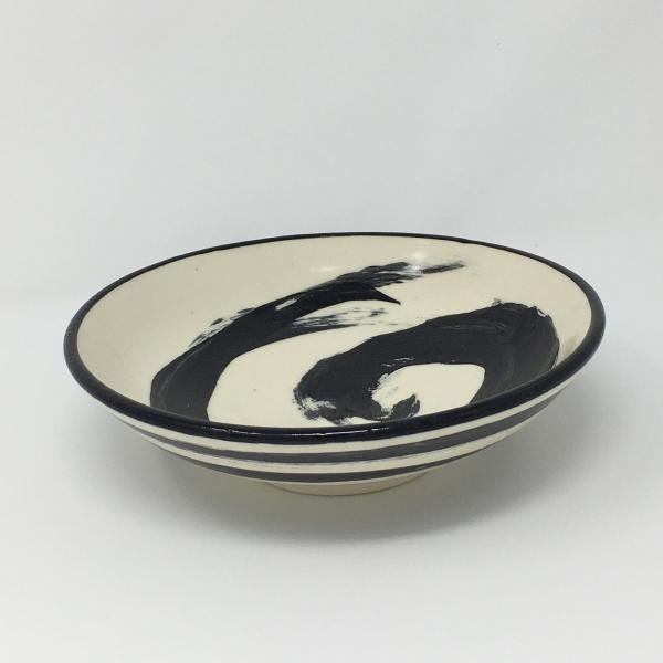 Black and White Brush Stroke Bowl picture