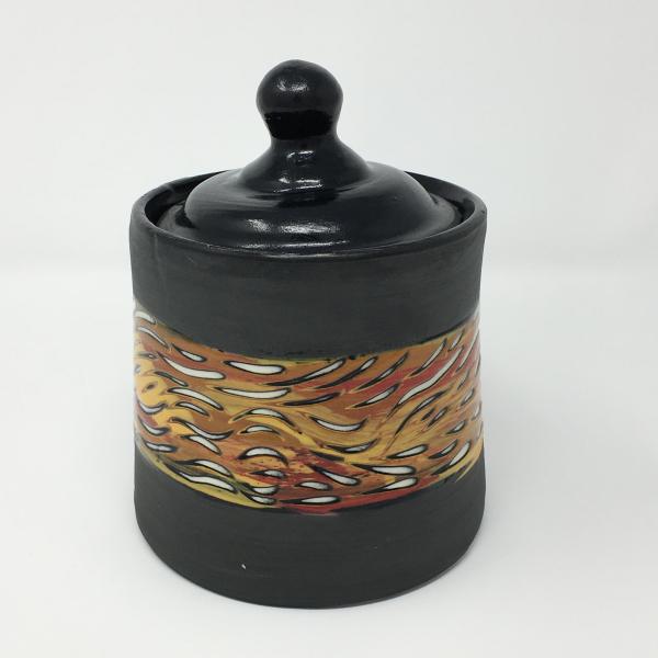 Black Banded Jar with Black Knob picture