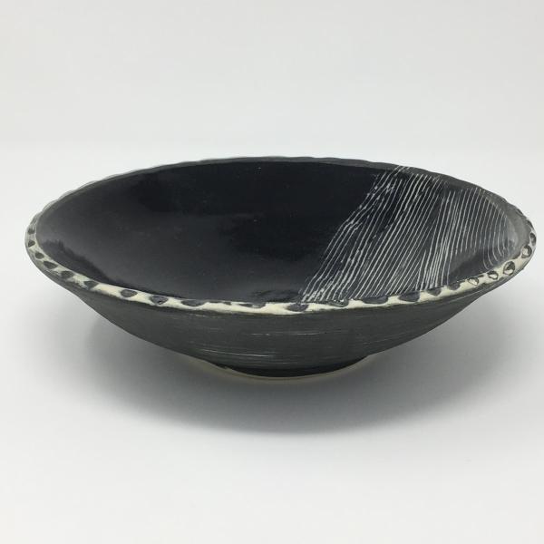 Black and White Bowl Brushed and Glazed picture