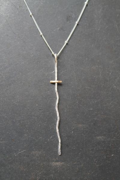 Mixed Metal Cross Necklace picture