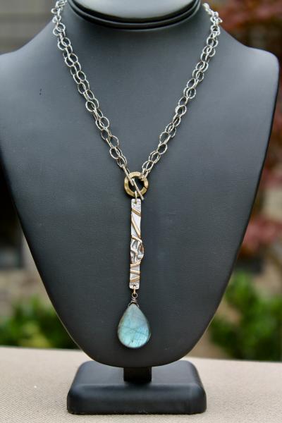 Mixed Metal with Labradorite Long/Short Necklace picture