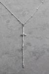 Sterling Silver Elongated Cross Necklace