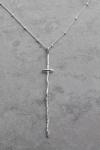 Sterling Silver Elongated Cross Necklace