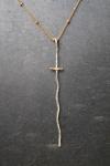 Mixed Metal Cross Necklace