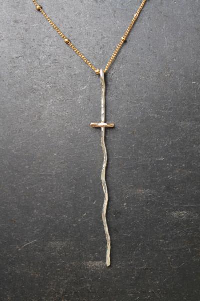 Mixed Metal Cross Necklace picture