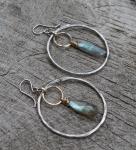 Labradorite Hoop Earrings