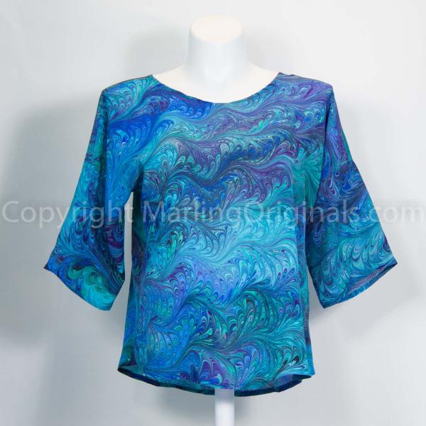 Marbled Silk Chiffon Kimono Jacket picture