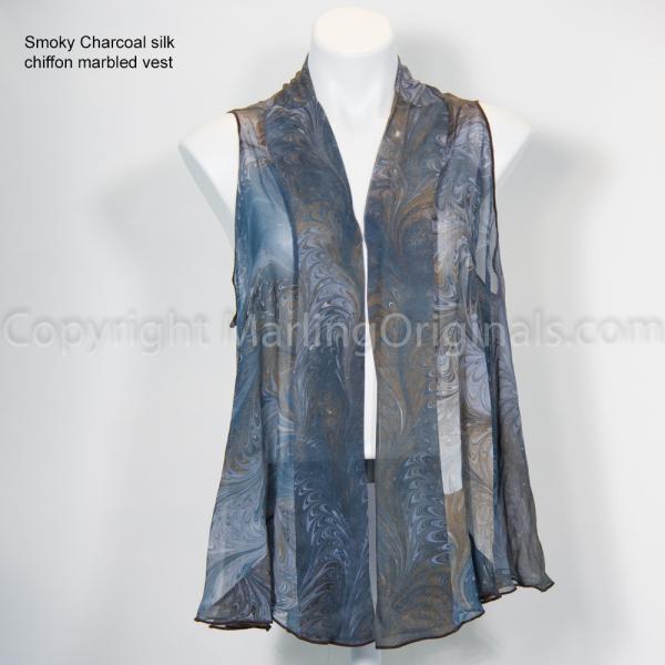 Marbled Silk Chiffon Vest - many colors
