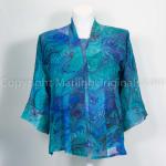 Marbled Silk Chiffon Kimono Jacket