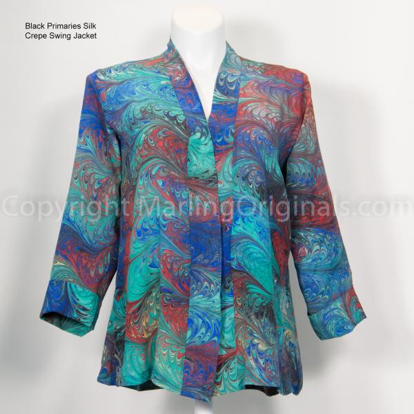 Marbled Silk Swing Jacket