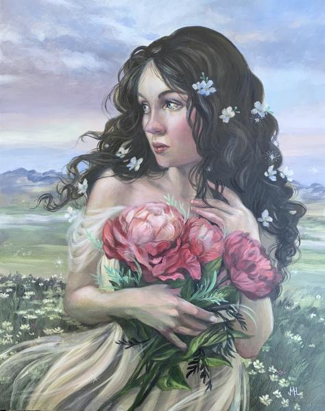Young Persephone, Original Oil Painting
