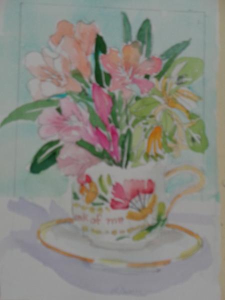 flower in tea cup
