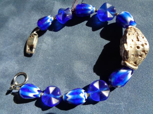 blue and sterling bracelet picture