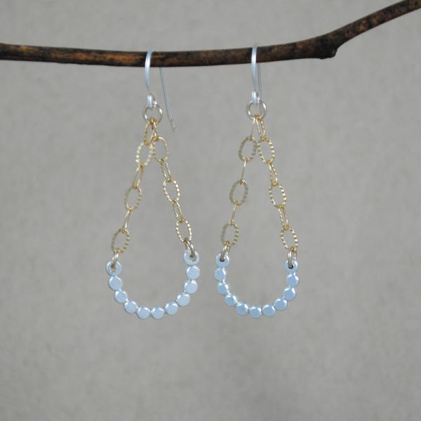 Beaded Swing Earrings - mixed metals picture