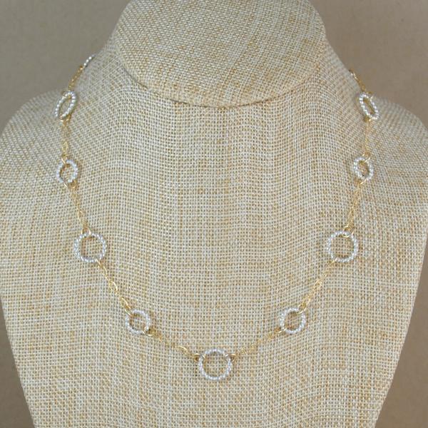 Beaded Floating Chain - mixed metals picture