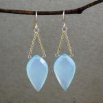 Chalcedony Chain Drop Earrings