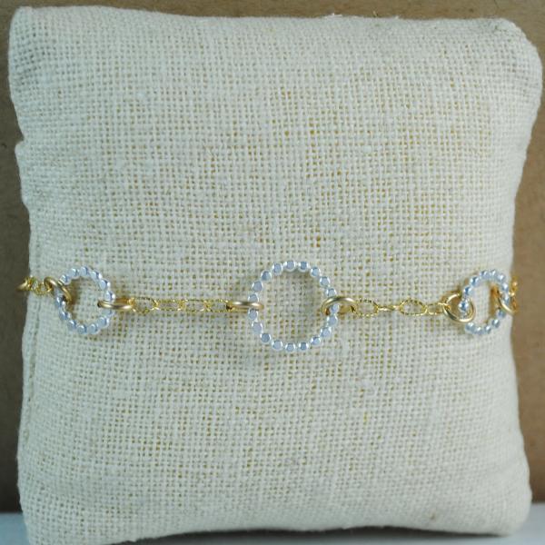 Beaded Floating Bracelet - mixed metals