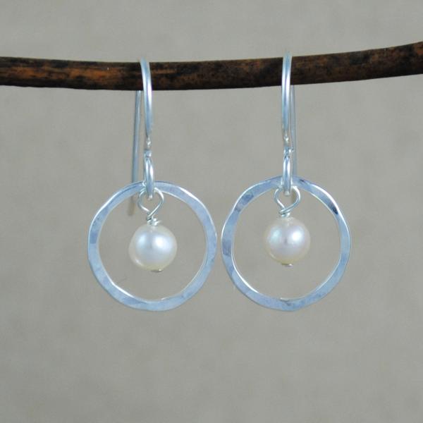 Pearl Halo Earrings - sterling silver picture