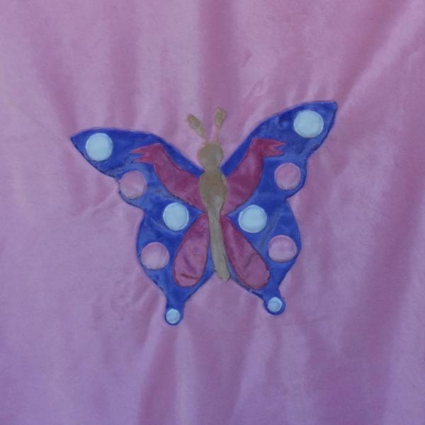 Butterfly on Pink Applique Blanket