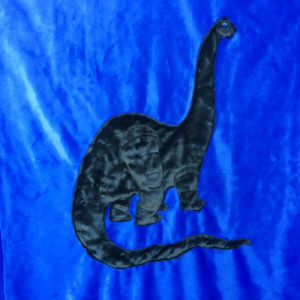 Brontosaurus Green on Blue Applique Blanket picture