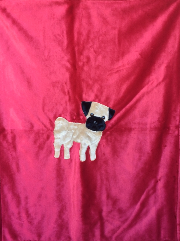 Pug Applique Blanket picture