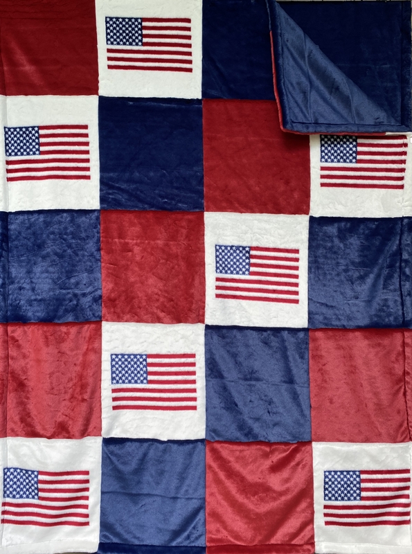 Flag 15" Block Patchwork Blanet picture