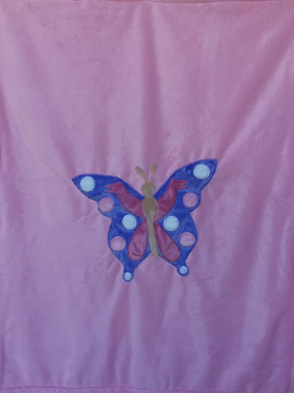 Butterfly on Pink Applique Blanket picture